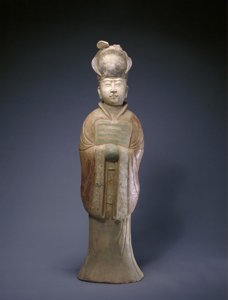 图片[1]-Pottery yellow glaze painted male figurines-China Archive